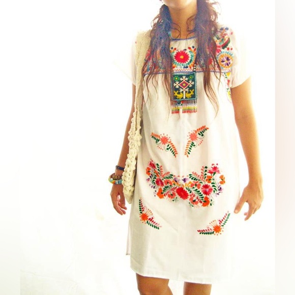 Mexican Embroidered Dress Traditional
